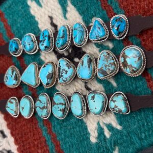 Handmade Turquoise & Sterling Silver Leather Bracelet~ Matrix Turquoise