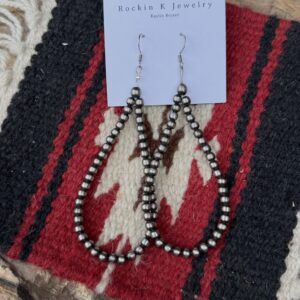 5mm Navajo Pearl Long Teardrop Earrings