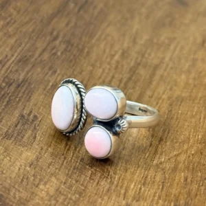 Handmade Sterling Silver Pink Conch Ring