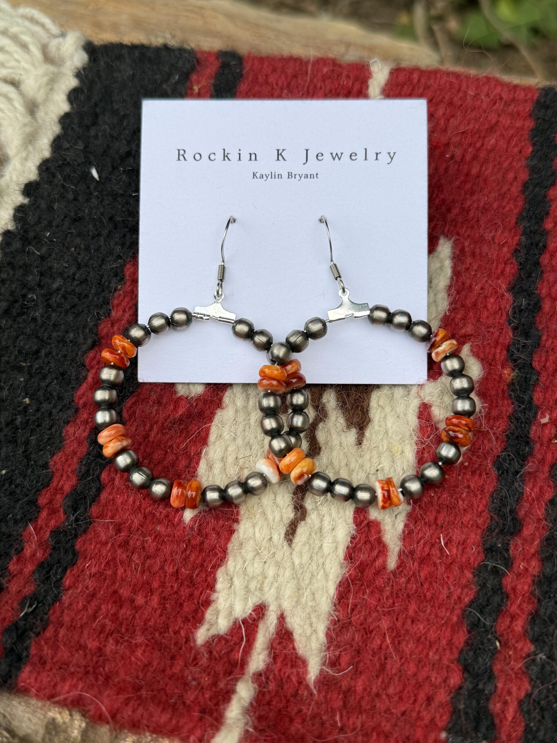 Small Hoop spiney oyster earrings